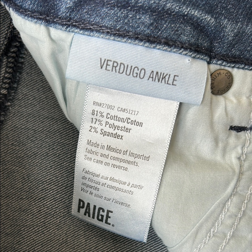 Paige Women's Verdugo Ankle Skinny Denim Jeans Size 23 - Picture 3 of 4